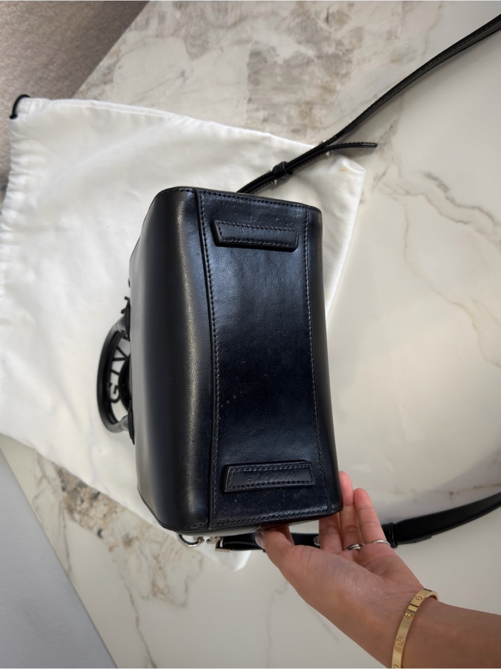 Givenchy Antigona Mini Leather Bag Satchel in Black - Picture 6 of 11